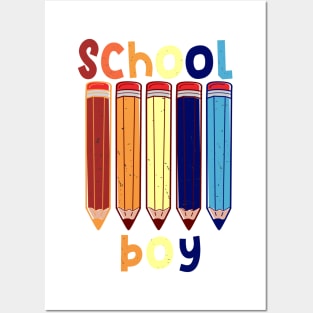 Funny School boy school start T shirt Posters and Art